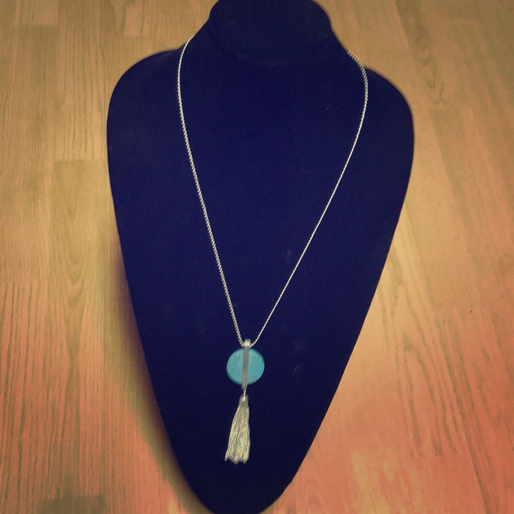 Turquoise and silver necklace